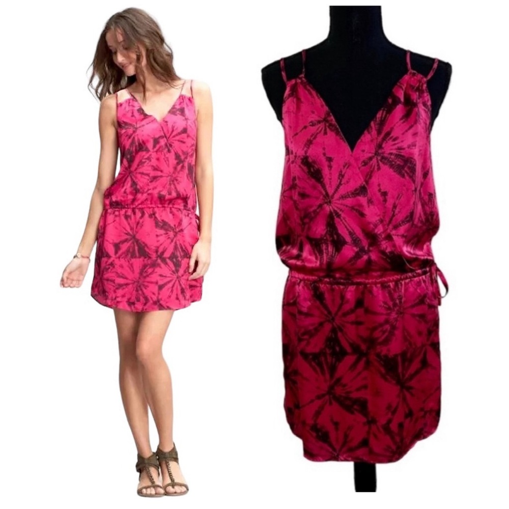Banana Republic Heritage 100% Silk Tie Dye Pink Dress